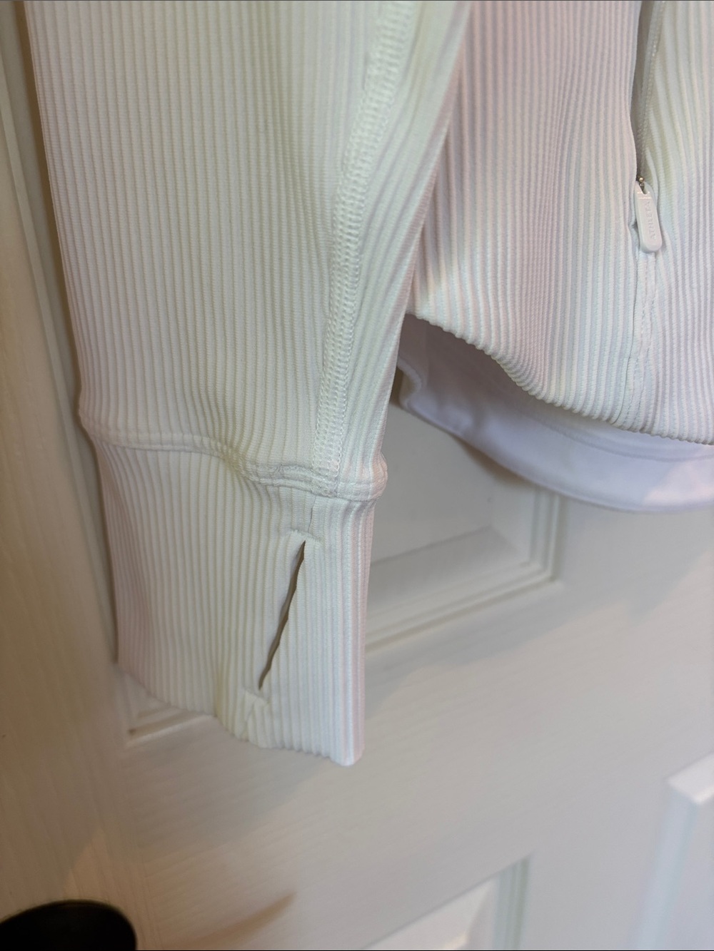 Athleta White Ribbed Zip-Front Jacket - Picture 5 of 6